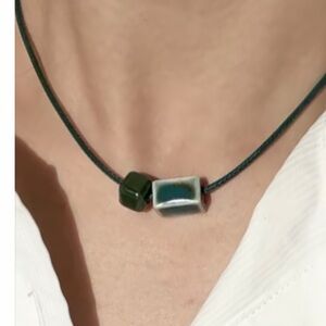 Ceramic charm necklace NWT